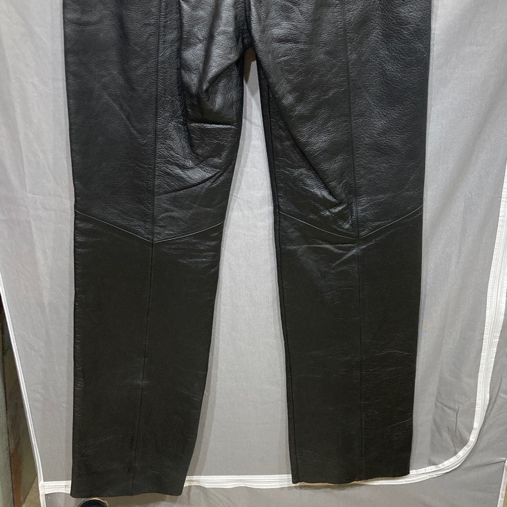 WILSON LEATHER Black Maxima Genuine Leather Moto Biker Pants Fully Lined Sz 10 - Picture 8 of 16